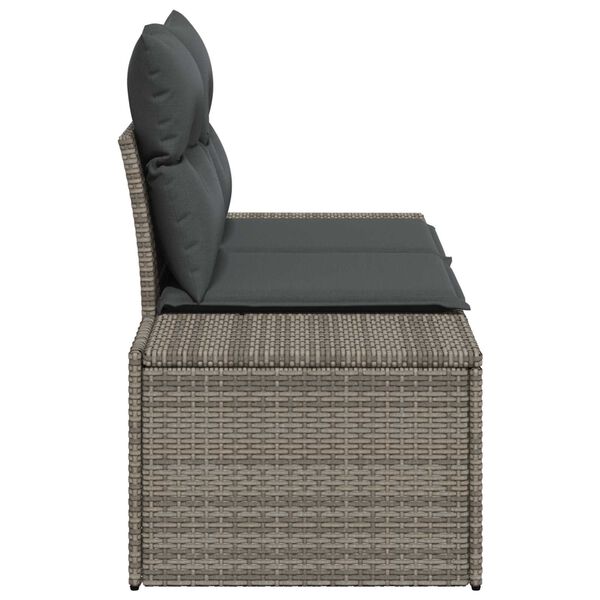 vidaXL Tuinbank Grijs 123 x 62 x 69cm poly rattan