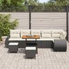 vidaXL Tuin Sofa Set met kussen 9 pcs Zwart en Cr&egrave;me Poly Rattan