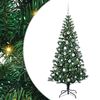 vidaXL Kunstmatig Voorverlicht Kerstboom Groen 180 cm PVC en Metaal