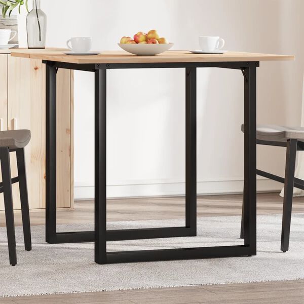 vidaXL Eettafel O-frame 90x90x75 cm massief grenenhout en staal