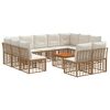 vidaXL Buiten bankenset 12 pcs Natuurlijk en Cr&egrave;me Wit Polyester