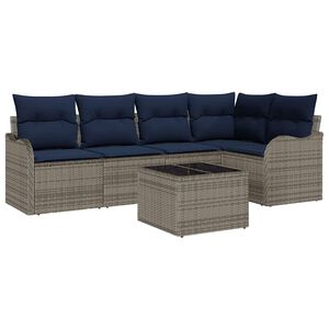 vidaXL Tuin Sofa Set Grijs poly rattan