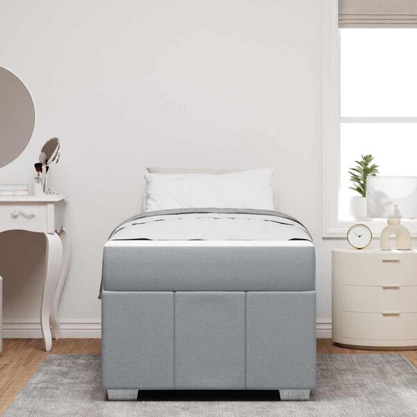 vidaXL Bedframe met matras Lichtgrijs 80 x 200 cm Stof