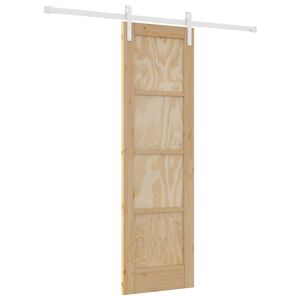 vidaXL Schuifdeur 61 x 198,5 cm Massief grenenhout Natuurlijk en Wit
