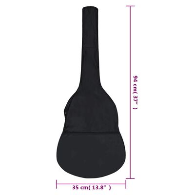 vidaXL Gitaartas voor 3/4 klassieke gitaar 94x35 cm stof zwart