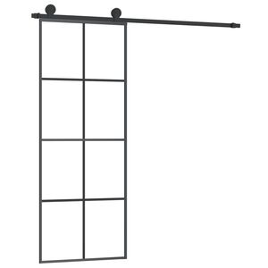 vidaXL Schuifdeur met beslag 76x205 cm ESG-glas en aluminium