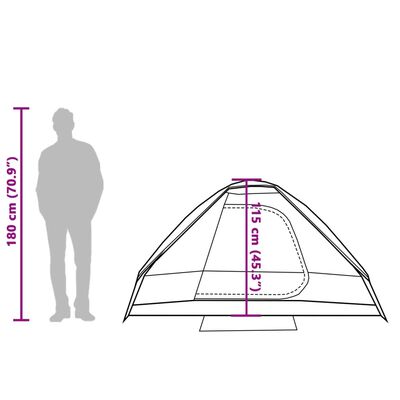 vidaXL Koepeltent 2-persoons waterdicht verduisterend stof wit