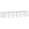 vidaXL Huisdierenkooi met deur 28 panelen 210x70x35 cm staal zwart