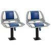 vidaXL 4-delige Bootstoelenset inklapbaar 48x51x41 cm blauw en wit