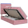 vidaXL LED Opslagbed met Matras Roze 90 x 200 cm Fluweel