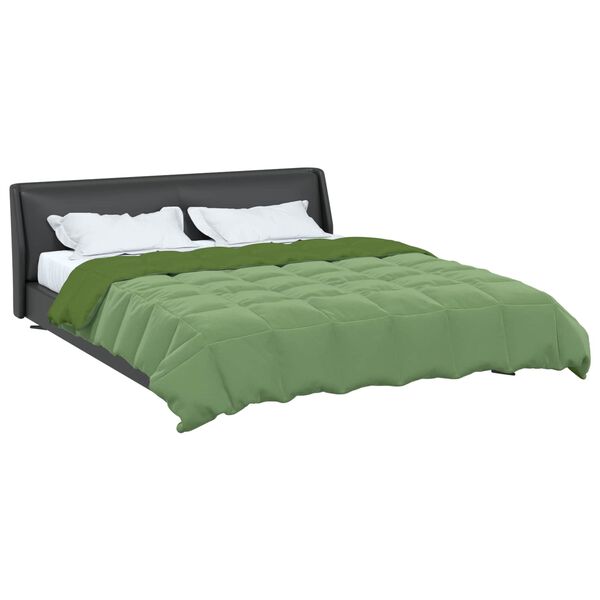 vidaXL Zomer Dekbed Gekwilt Groen 220 x 260 cm Microfiber
