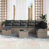 vidaXL Tuin Sofa Set met kussen met opslag 9 pcs Grijs Poly riet