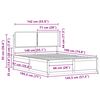 vidaXL Bedframe met Gevoerd Hoofdgedeelte Taupe 140 x 190 cm