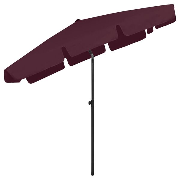 vidaXL Strandparasol 200x125 cm bordeauxrood