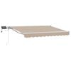 vidaXL Handmatige Luifelhouder met LED's Beige en Wit 3 x 2,5 m
