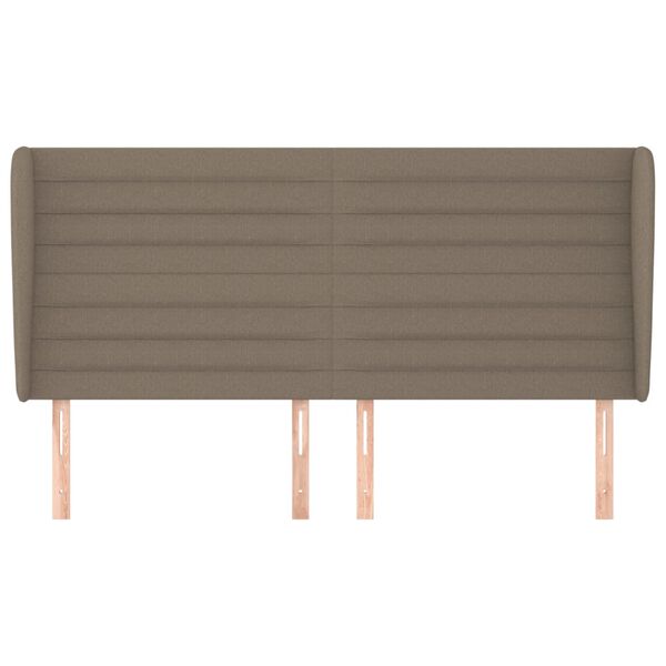 vidaXL Hoofdbord met randen 163x23x118/128 cm stof taupe