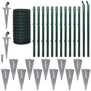 vidaXL Euro hek 25x0,8 m staal groen