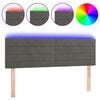 vidaXL Hoofdbord LED 144x5x78/88 cm fluweel donkergrijs