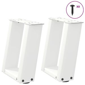 vidaXL Salontafelpoten 2 st U-vormig 30x(30-31) cm staal wit