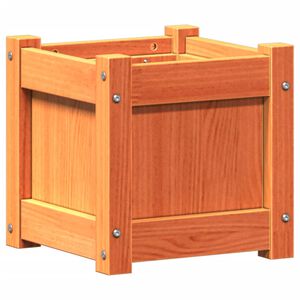 vidaXL Plantenbak 31x31x31 cm massief grenenhout wasbruin