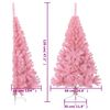 vidaXL Kunstkerstboom met standaard half 120 cm PVC roze
