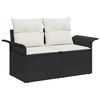 vidaXL Tuin Sofa Set met kussen 7 pcs Zwart poly rattan