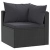 vidaXL 7-delige Loungeset met kussens poly rattan zwart