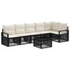 vidaXL Tuinbankenset 7 st Zwart poly rattan