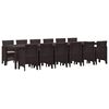 vidaXL Tuin Eetset 13 pcs Bruin Polt riet