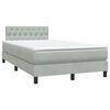 vidaXL Boxspring met matras fluweel lichtgrijs 120x220 cm