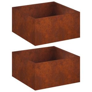 vidaXL Plantenbak 2 st Roestkleurig 60 x 60 x 40 cm weervast staal