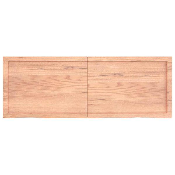 vidaXL Wandschap 140x50x(2-6)cm behandeld massief eikenhout lichtbruin