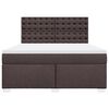vidaXL Boxspring met matras stof donkerbruin 180x200 cm
