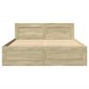 vidaXL Bedframe met hoofdeinde bewerkt hout sonoma eiken 140x190 cm