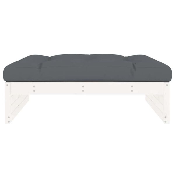 vidaXL Tuinvoetenbank 120x80 cm massief grenenhout wit