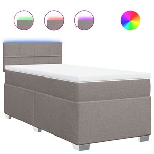 vidaXL Boxspring met matras stof taupe 80x200 cm