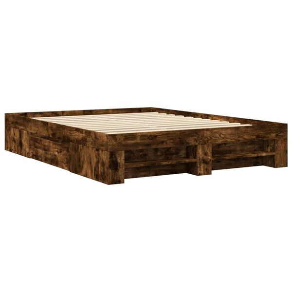 vidaXL Bedframe zonder matras hout gerookt eikenkleurig 160x200 cm