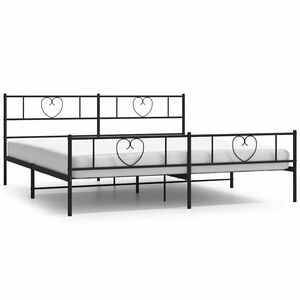 vidaXL Bedframe met hoofd- en voeteneinde metaal zwart 193x203 cm