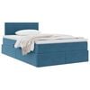 vidaXL Opslag bed met matras Donkerblauw 120 x 200 cm Fluweel