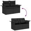 vidaXL Tuin Sofa Set met kussen met opslag 6 pcs Zwart Poly riet
