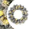 vidaXL Kerstkrans Groen en Wit &Oslash; 30 cm PVC 25 LED's
