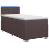 vidaXL Boxspring Bed met Matras en LED Donkerbruin 90 x 190 cm Stof