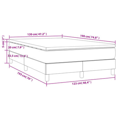 vidaXL Boxspring met matras kunstleer zwart 120x190 cm