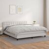vidaXL Boxspring met matras kunstleer wit 180x200 cm