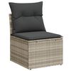 vidaXL 6-delige Loungeset met kussens poly rattan lichtgrijs
