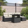 vidaXL Tuin Sofa Set met kussen 6 pcs Zwart poly rattan