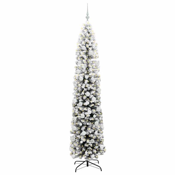 vidaXL Kunstkerstboom Groen 210 cm PVC en Staal en Kunststof