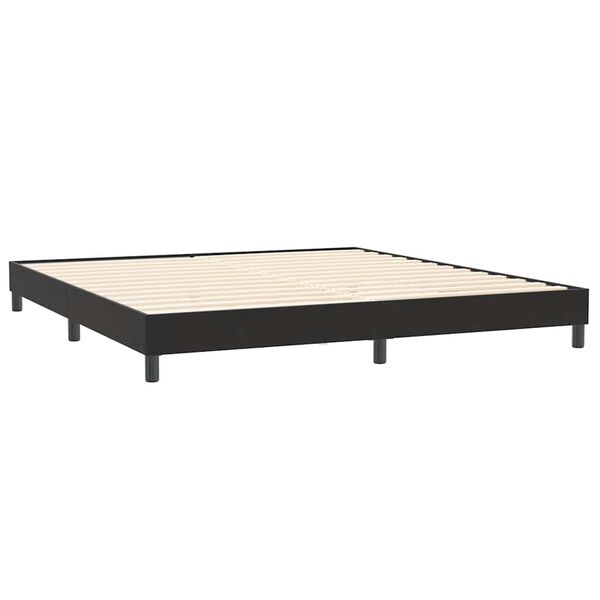 vidaXL Boxspring met matras fluweel zwart 180x210 cm