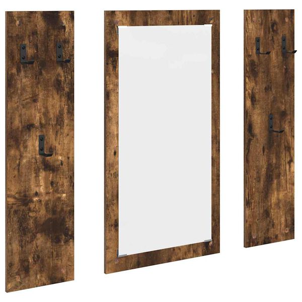 vidaXL Wandgemonteerde kapstok Gerookt eiken 96 x 1,5 x 90 cm