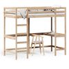 vidaXL Hoogslaper mer bureau massief grenenhout 100x200 cm